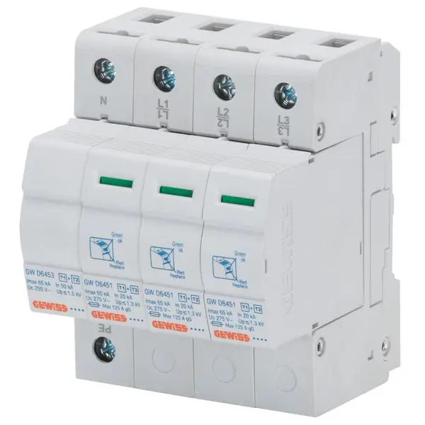 Descarcator LST - SPD 3P+N 12,5KA Tip 1+2 Gewiss GWD6402