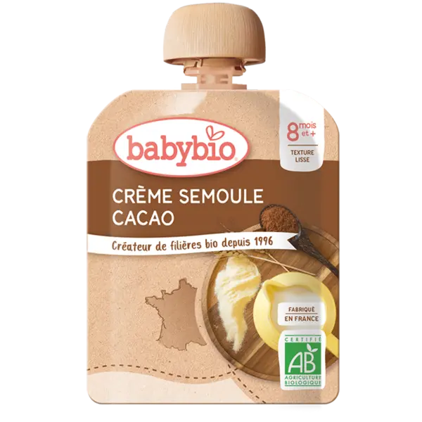 Desert crema din gris si cacao Bio, 85g, BabyBio