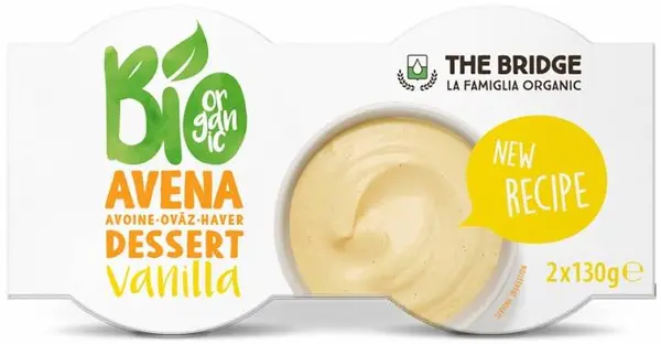 Desert organic din ovăz cu vanilie, 2 х 130 g, The Bridge