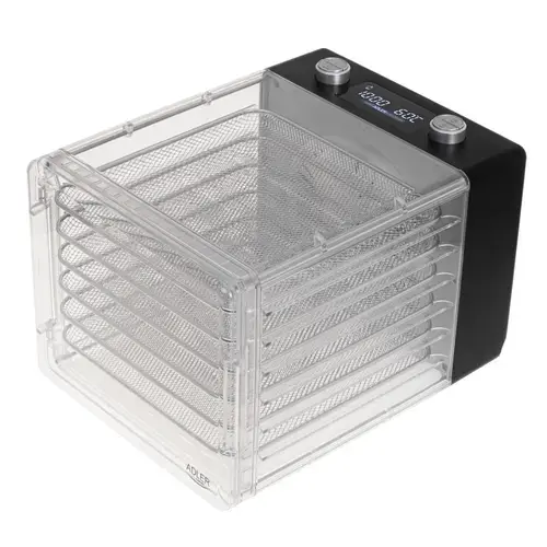 Deshidrator de alimente Adler AD 6660, 600 W, 6 tavi, Cronometru (Negru)
