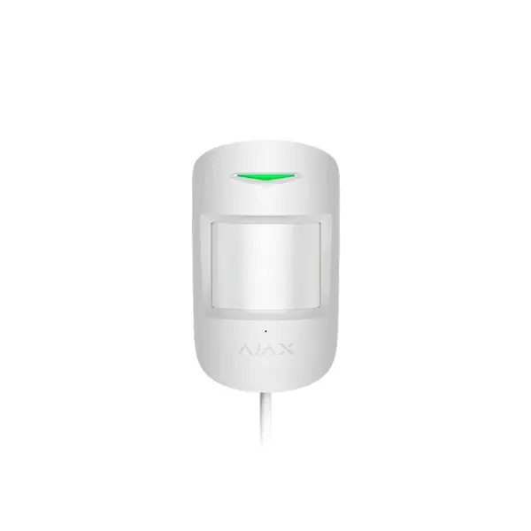 Detector de miscare PIR Ajax MotionProtect Plus Fibra WH, 12 m, 88 grade, pet immunity, 2000 m