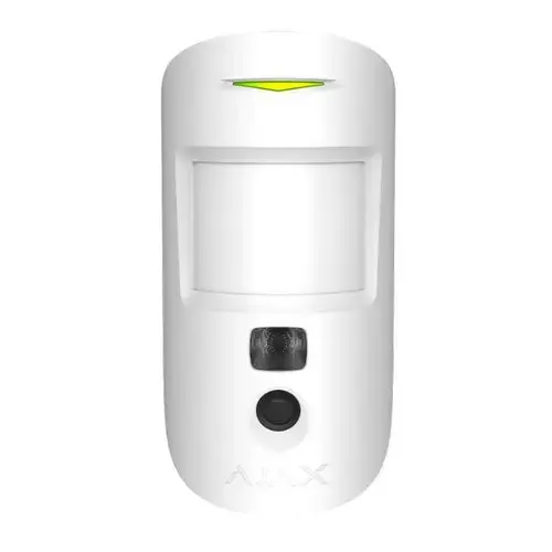 Detector de miscare PIR MotionCam Indoor AJAX, imunitate animale, Protectie eficienta prin senzor miscare cu verificare foto.; Detectie miscare: max. 12 m, Unghi camera: 90°; Sensibilitate: ajustabila 3 nivele Unghi detectie: 88.5° orizontal