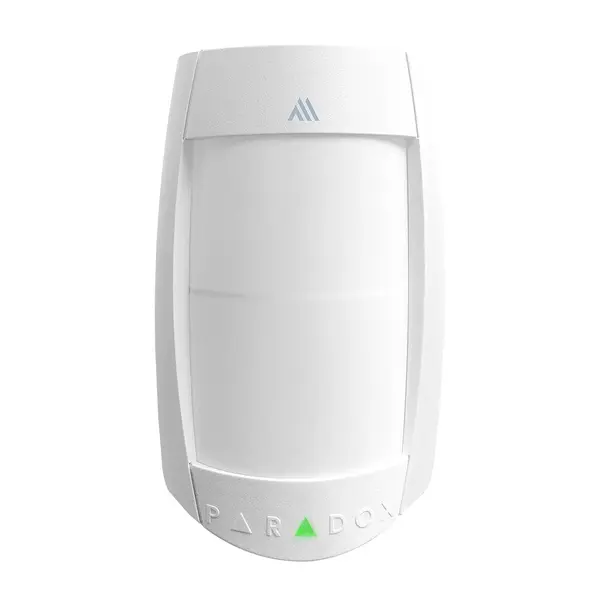 Detector de miscare wireless dual PIR Paradox PMD75M, 11 m, 90 grade, pet immunity, senzor de temperatura, 868 MHz