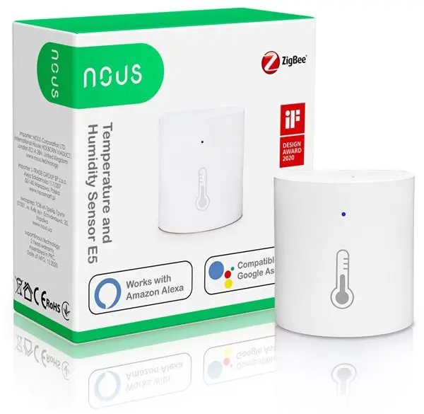 Detector inteligent de temperatură și umiditate NOUS E5 ZigBee Tuya