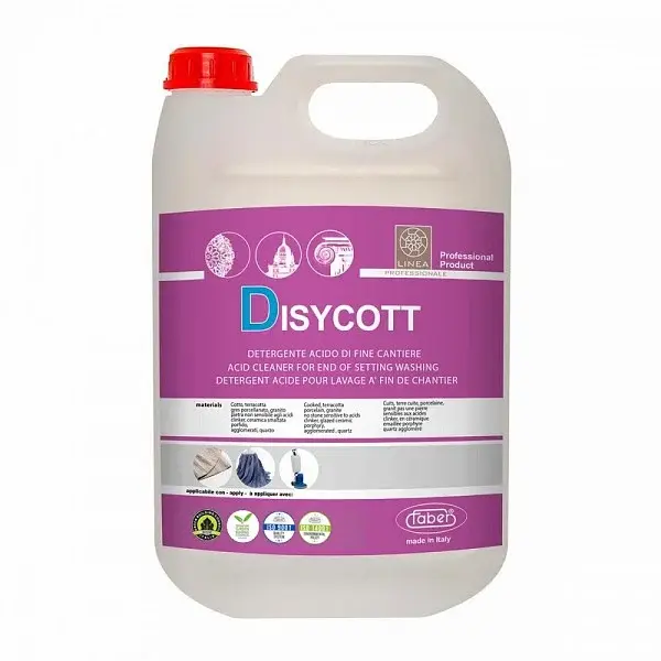 Detergent Acid Extrem de Concentrat pentru Ciment, Sare si Eflorescente - Faber Disycott 1L