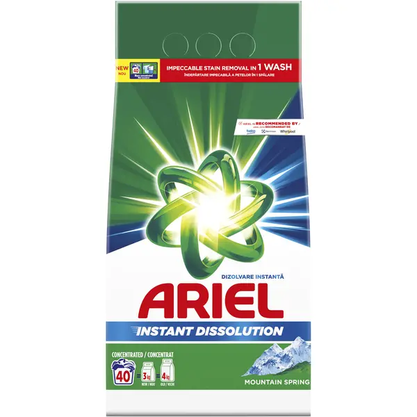 Detergent Automat Pudra Ariel Mountain Spring, 3 kg, 40 spalari