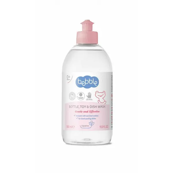 Detergent, Bebble, Pentru biberoane si vesela bebelusului, 500 ml, 0 luni+