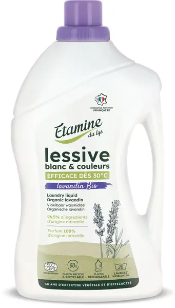 Detergent bio pentru rufe albe si colorate cu parfum de lavanda, 1000ml, Etamine