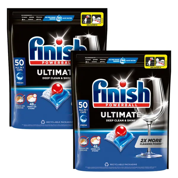 Detergent capsule pentru masina de spalat vase Finish Ultimate All in 1, 2x50 buc, 100 spalari