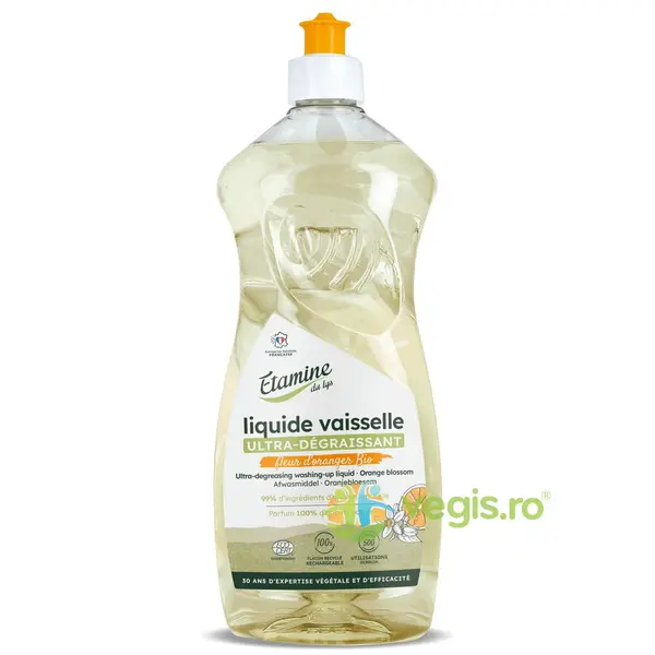 Detergent Eco Ultra Degresant pentru Vase cu Parfum de Flori de Portocal 1L