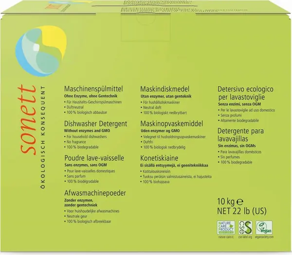 Detergent ecologic praf pentru masina de spalat vase 10 kg Sonett