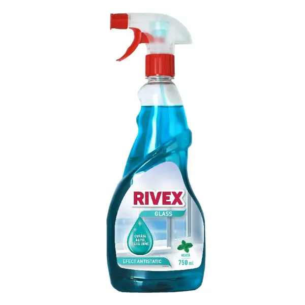 Detergent geamuri cu pulverizator Rivex Iasomie 750 ml Detergent geamuri cu pulverizator 750 ml Rivex Menta