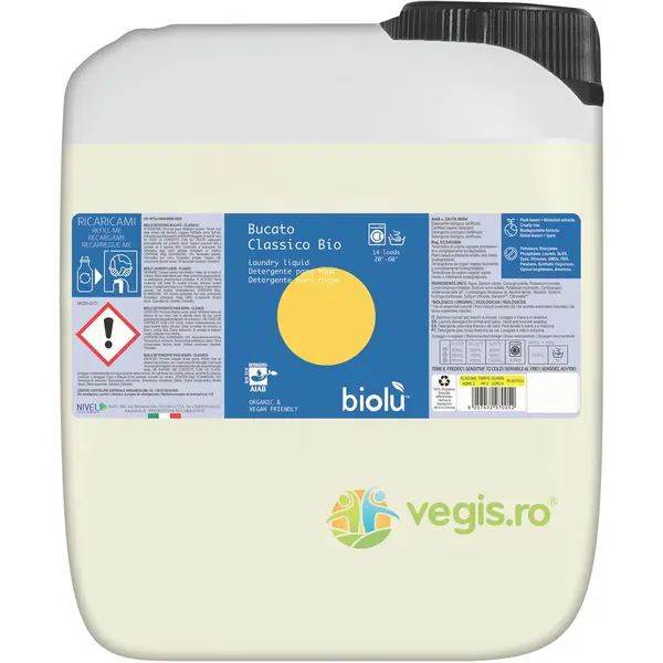 Detergent Lichid pentru Rufe Albe si Colorate cu Lamaie Bio 5L