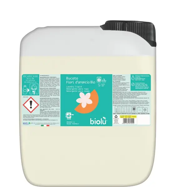 Detergent lichid pentru rufe albe si colorate cu portocale ecologic 5l Biolu