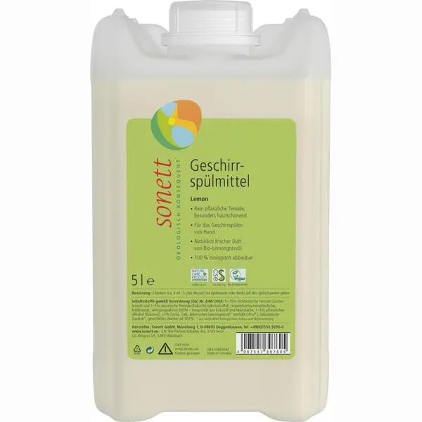 Detergent pentru spalat vase cu lamaie bio - 5 L