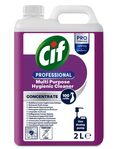 Detergent profesional concentrat CIF multifunctional 2L igienic fara parfum Detergent profesional concentrat CIF multifunctional 2L igienic fara parfum