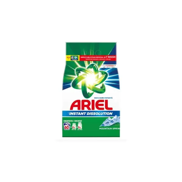Detergent pudra automat 4.5 kg, 60 spalari, Ariel Mountain Spring Detergent pudra automat 4.5 kg, 60 spalari, Ariel Mountain Spring
