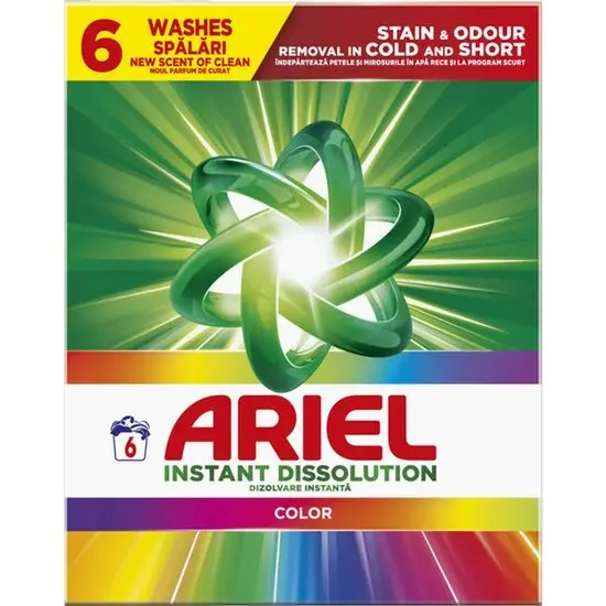 Detergent pudra automat Ariel Instant Dissolution Color, 6 spalari, 390 g Engros