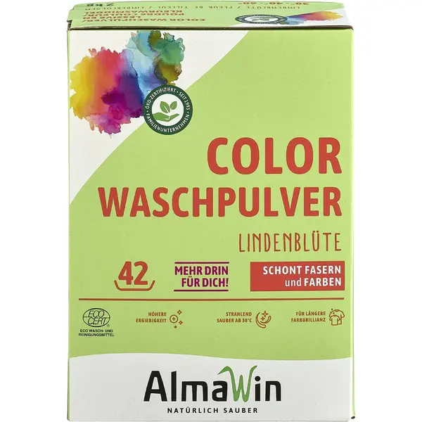 Detergent pudra pentru rufe colorate cu parfum de flori de tei - 2 kg