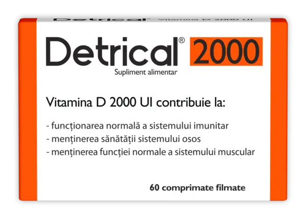 Detrical Vitamina D 2000UI, 60 comprimate, Zdrovit