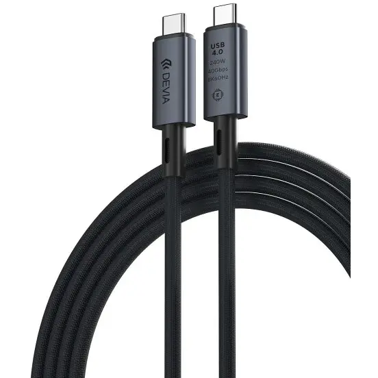 DEVIA Cablu Date si Incarcare USB-C - USB-C DEVIA EC641, 240W, 1m, Negru