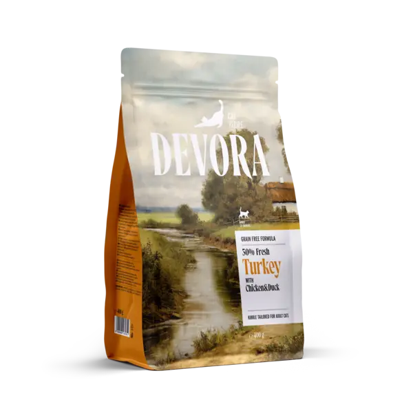 DEVORA GRAIN-FREE CAT ADULT CURCAN SI RATA 400G