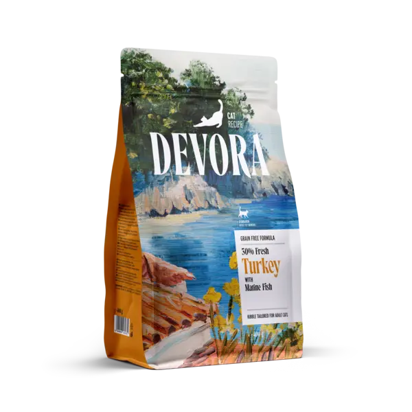 DEVORA GRAIN-FREE CAT ADULT STERILISED CURCAN SI HERING 400G