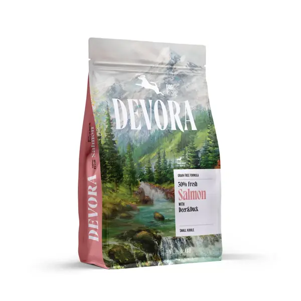 DEVORA Small Breeds, XS-S, Somon și Căprioară, hrană uscată fără cereale câini, 4kg