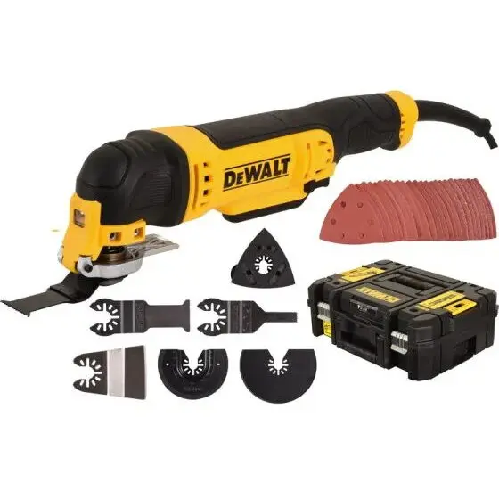 Dewalt Aparat multifunctional-multicutter Dewalt DWE315KT, 300 W, 22000 rpm, 37 accesorii, Valiza Profesionala TSTAK, Negru-Galben