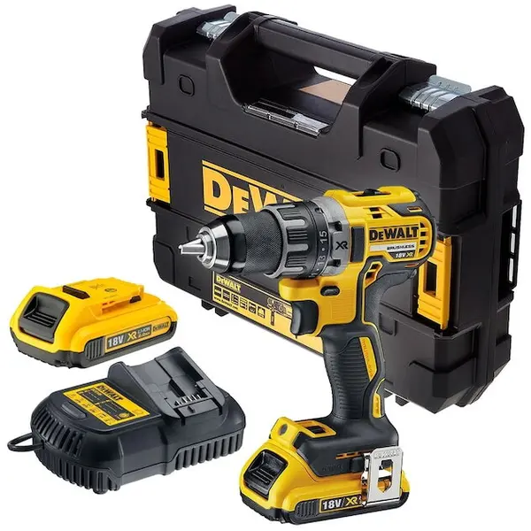 Dewalt DeWALT - Masina de gaurit si insurubat 70Nm, cu 2 acumulatori Li-Ion XR 18V, 2.0Ah, incarcator, valiza