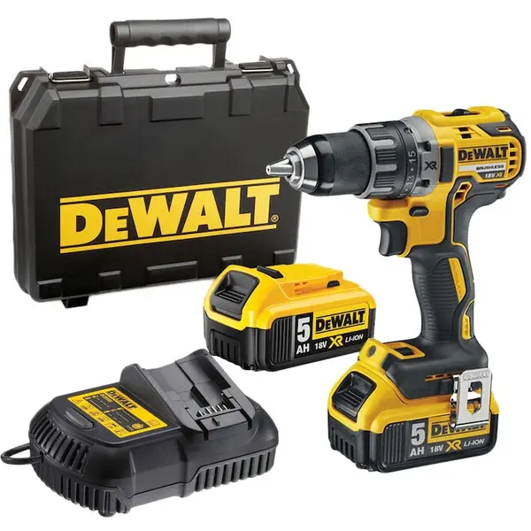 Dewalt Masina compacta de gaurit si insurubat (bormasina) pe acumulator DeWalt DCD791P2, 18 V, 2000 RPM, 13 mm mandrina, 2 acumulatori, incarcator, agatatoare curea, suport magnetic biti, valiza depozitare TSTAK