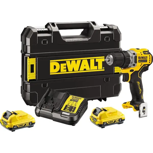 Dewalt Masina compacta de insurubat cu acumulatori DeWalt DCD701D2, 12 V, 1500 RPM, 10 mm mandrina, 2 acumulatori, incarcator, cutie Tstak