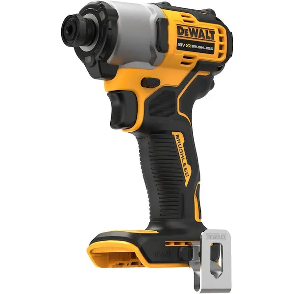Dewalt Masina compacta de insurubat cu impact pe acumulator DeWALT DCF840N, 18V XR, motor fara perii, hex 1/4 inch, cuplu maxim 192 Nm, iluminare LED, clema fixare centura, adaptor magnetic, fara acumulator/incarcator