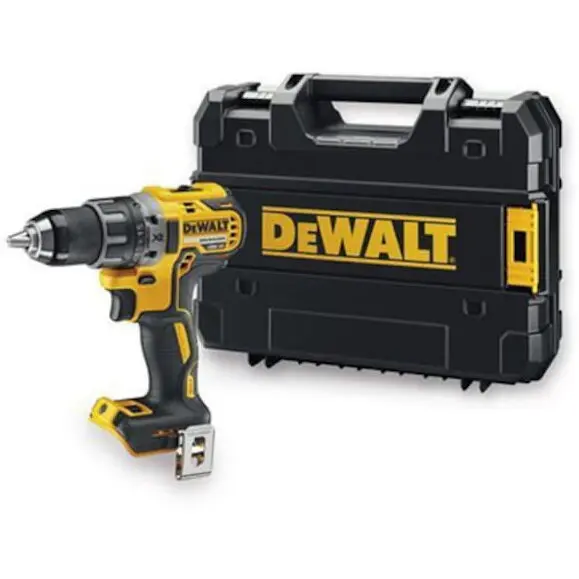 Dewalt Masina de gaurit compacta DeWALT DCD791NT-XJ , 18V, fara baterie si incarcator, fara perie de carbune, in carcasa TSTAK, negru/galben