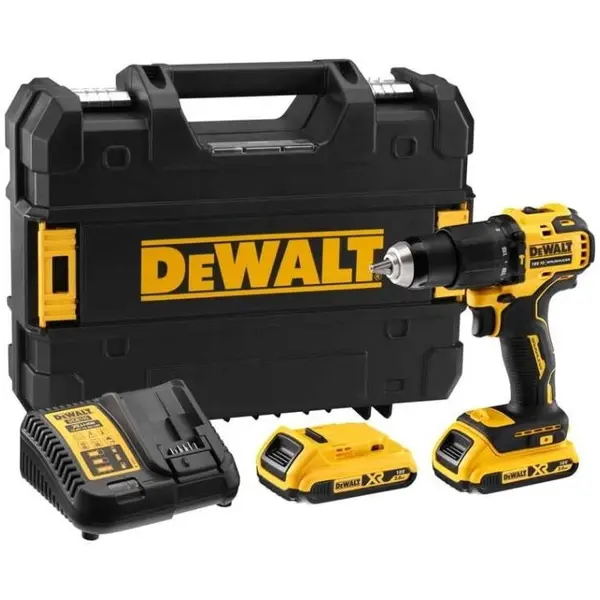 Dewalt Masina de gaurit-infiletat DeWalt DCD709D2T, cu percutie cu 2 acumulatori, 1200 W, Negru Galben