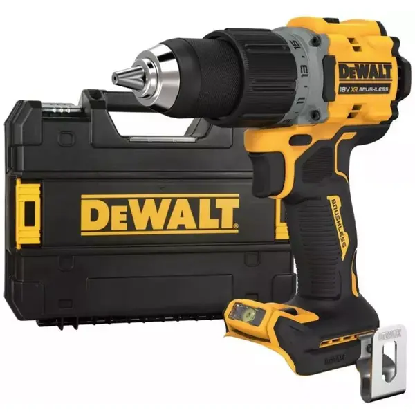 Dewalt Masina de gaurit si insurubat Dewalt DCD800NT-XJ, Li-Ion, 90Nm, brushless + Valiza, fara acumulator si incarcator, Galben-Negru