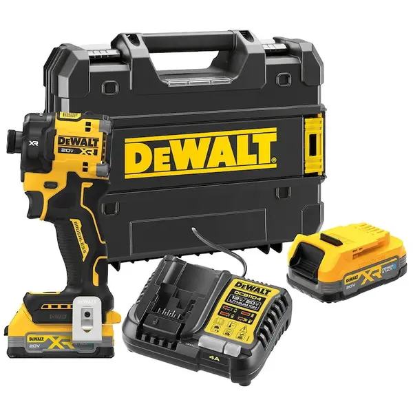 Dewalt Masina de insurubat cu sistem hidraulic pe acumulator DeWALT DCF870E2T, 18V XR, Motor fara perii, 1/4 inch, iluminare LED, cuplu 50 Nm, sistem hidraulic silentios, 3000 RPM, 4500 percutii/min, 2 acumulatori 1.7 Ah, cutie TSTAK, incarcator