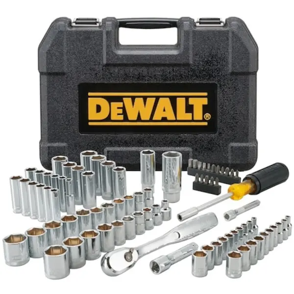 Dewalt Set chei tubulare cu 84 piese DeWALT DWMT81531-1, tehnologie DirectTorque pentru rezistenta la uzura, crom rezistent la coroziune, 1/4 si 3/8 inch, clichet 72 dinti pentru spatii inguste, marcaje gravate