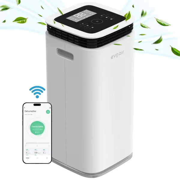dezumidificator evoair, flexidry 22 smart, 22l/24h senzor de umiditate, functie ionizare, uscare rufe, rezervor 4.5l, alb