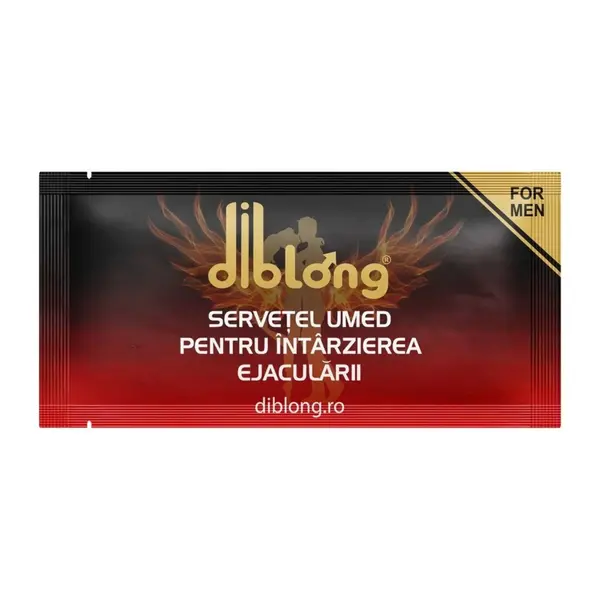 Diblong Delay Wipe - Șervețel pentru bărbați, cu ingrediente ce pot ajuta la întârzierea ejaculării, 1 buc