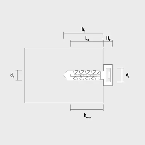 Diblu fixare colier 6x30, cap mare gri in cutie plastic InsertFIX (125 buc.) CELO 96EXPIFB
