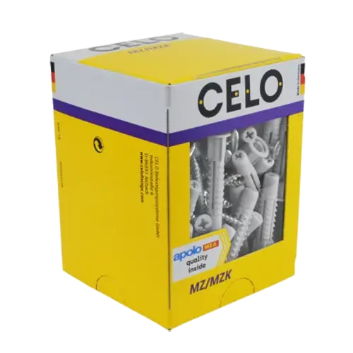 Diblu universal cu guler M8x49 + șurub MZK, polietilenă înaltă densitate, set 50 buc., CELO 98MZKSZ