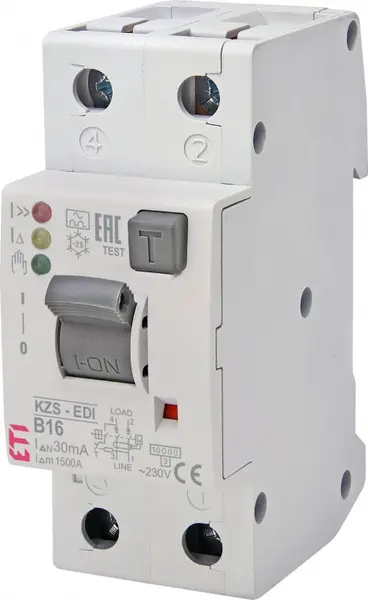 diferential rcbo kzs-2m2p edi a b16/0.03 002172406