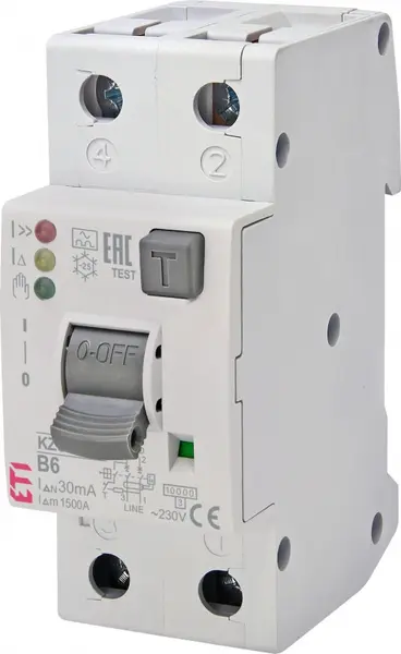 diferential rcbo kzs-2m2p edi a b6/0.03 002172401