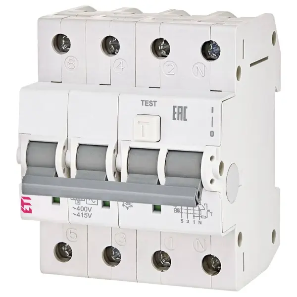 Diferential RCBO KZS-4M 3p+N A B16 0.03 - ETI 002174904