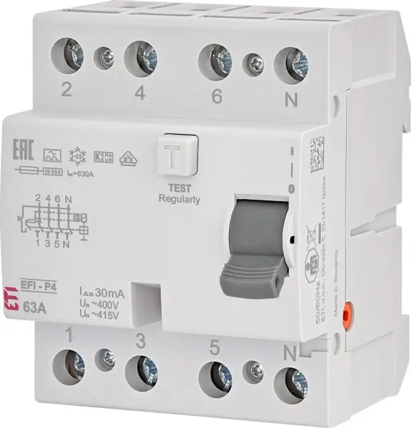diferential rccb efi-p4 a 63/0.03 002061513