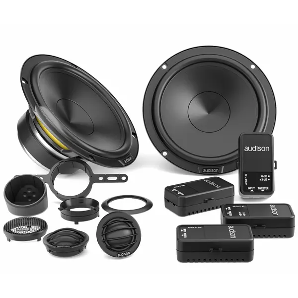 Difuzoare Auto Audison Prima APK 165P set sistem 2 cai, 165mm, 115W RMS, 4Ω, set 4 difuzoare + accesorii