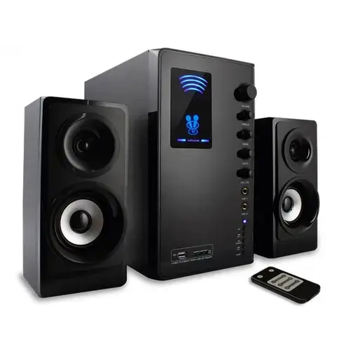 Difuzoare Tracer 2.1 Tumba, Bluetooth, Card Reader, Port USB, 35W RMS, FM Tuner, Remote Control, Negru