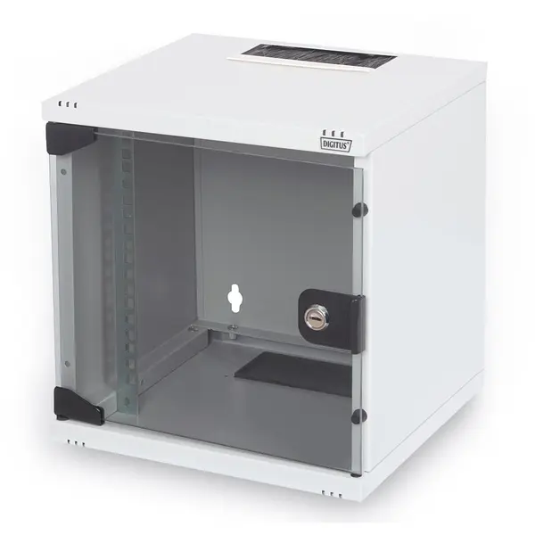 Digitus Cabinet rack de perete Digitus DN-10-05U-1, 10 inch, 6U, usa din sticla securizata, Gri