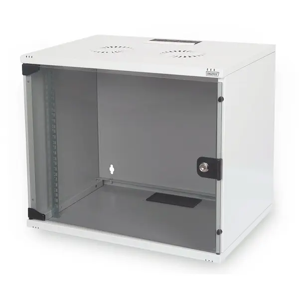 Digitus Cabinet rack de perete Digitus DN-19 07U-S-1, 19 inch, 7U, tip SOHO, 540x400 mm, usa din sticla securizata, Gri